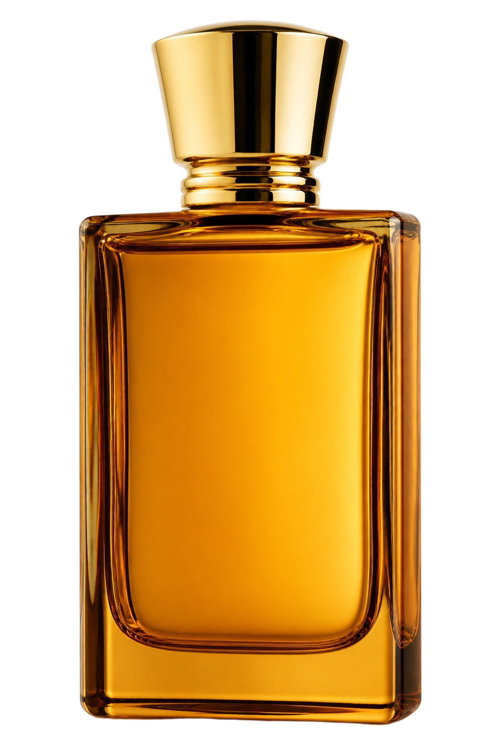 Frasco de perfume âmbar da Crude Essence em destaque entre a fumaça